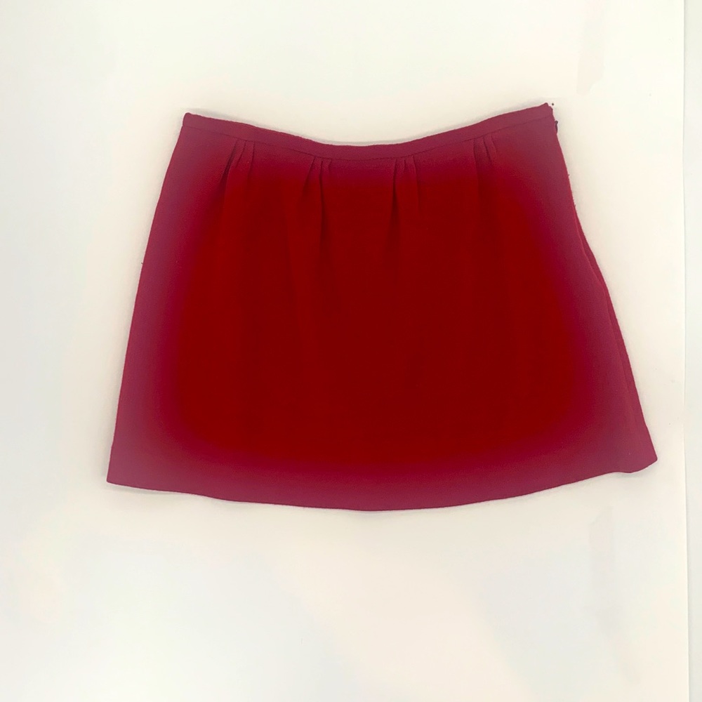 Theory Red Mini Skirt Wool Size 4